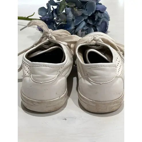 Christian LaCroix White Leather Sneakers Perforated Detail Women's