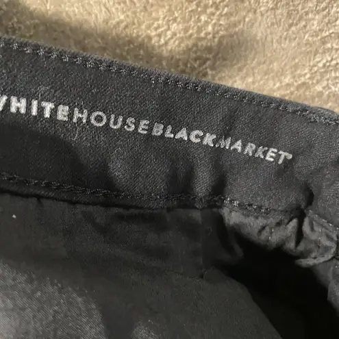 White House | Black Market  Jeans Womens 8 The Boot Crop Black Embroidered Rose