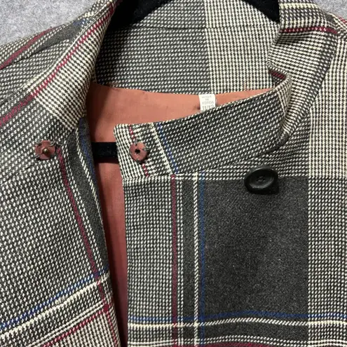 Vintage Peabody House Plaid Wool Blend Jacket Women 11/12 Korea Puff Sleeve Gray Size undefined