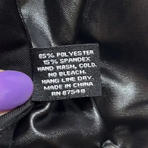 Last chance…Lust Juno Top w/Velcro Choker Neck Faux Leather S M Small Medium Black