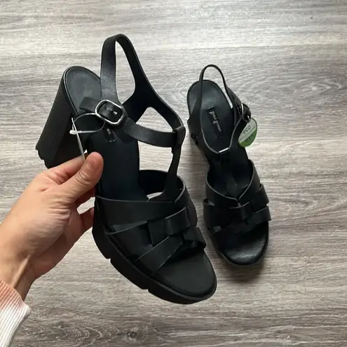 Paul Green Women’s Platform Raveel Black Strappy Sandals 7.5 US 10 Chunky Heel