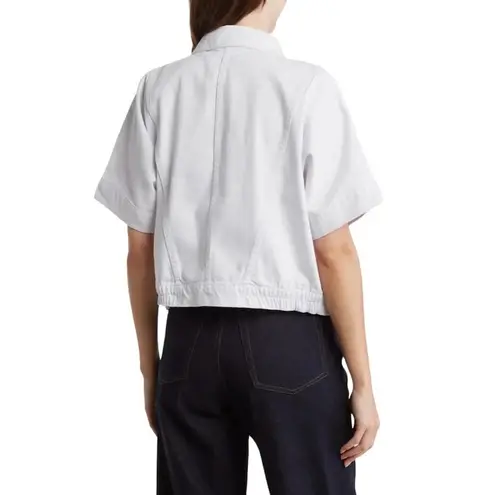 Habitual Oversize White Short Sleeve Crop Denim Jacket Size Medium NWT