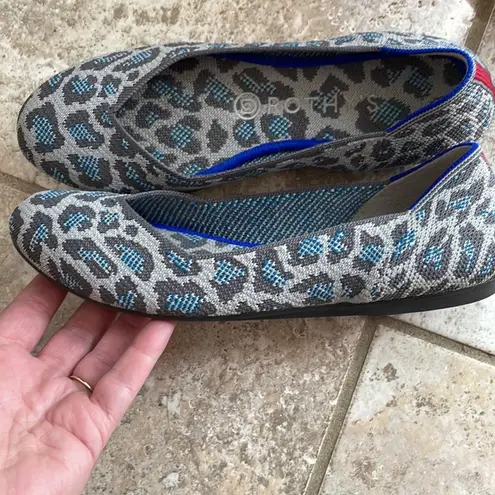 Rothy's Rothy’s The Flat in Leopard Spotted Grey Blue Ballet Flat