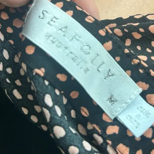 Seafolly Standard Printed Sleeveless Cami Cover Up Tank Top Safari Spot Black