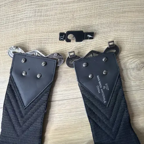 Belt Black Snake Intertwined Buckle Wide Stretch XL Goth Dark Academia Glam