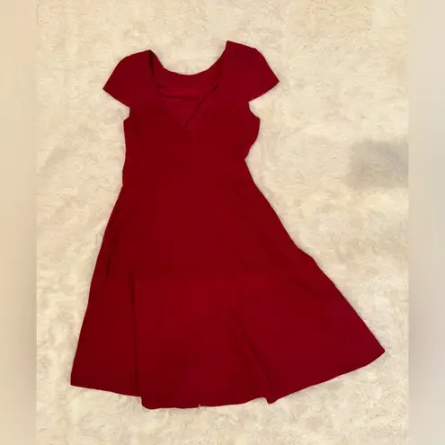 Dress the Population NWOT LIVIA GARNET RED FIT & FLARE DRESS sz L