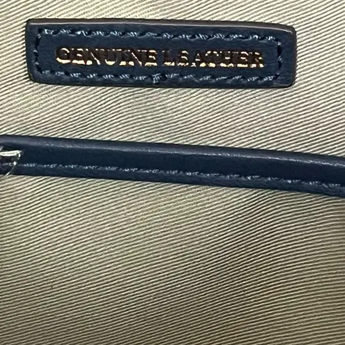 G.I.L.I Got it Love It Navy Blue Leather Large Bucket Handbag NWOT