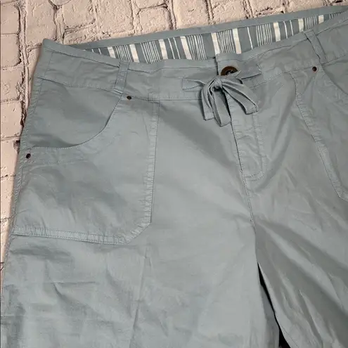 Fresh Produce  Safari Pedal Pushers Bermuda Shorts Bluish Green Pastel Teal sz XL
