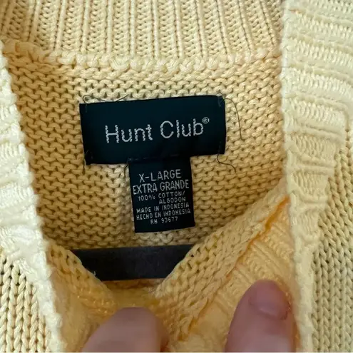 Hunt Club VTG 100% Cotton butter Yellow Sweater Vest Vest Xl