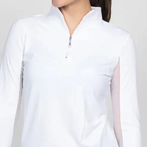 EIS Cool Sun Shirt Long Sleeve 1/4 Zip White Equestrian Shirt Size XS
