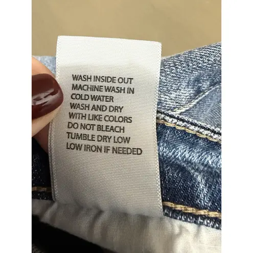 KanCan Womens Light Distressed Wide Leg High Rise Straight Denim Jeans Size 29 Blue