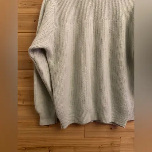 VNTG Kerri & Kelsey Small Green Coquette Cable Knit Ribbed Button Front Cardigan