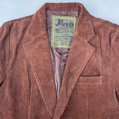 Vintage 90s Brown Corduroy Parts Machine Clothing Blazer Button Up Jacket Size L