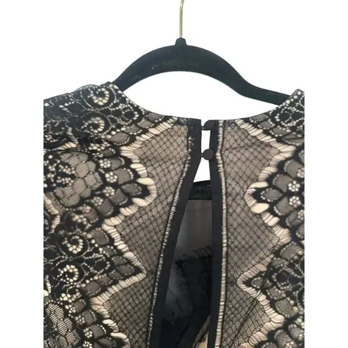 RYSE The Label Samson Nude Black Lace Dress Mesh Long Sleeve Bodycon Formal