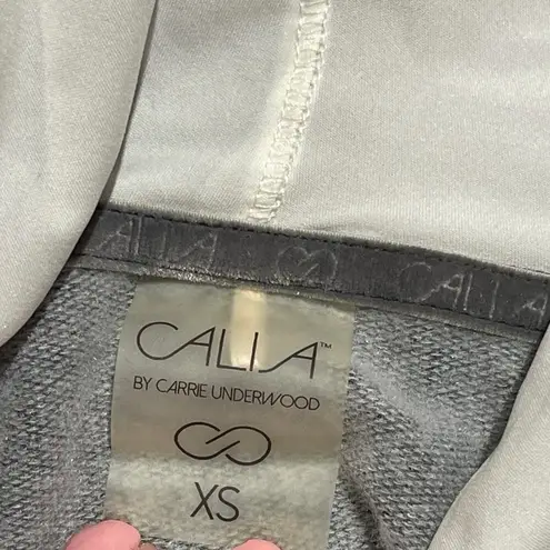 CALIA Effortless Mixed Media Hoodie Dark Heather Gray XS