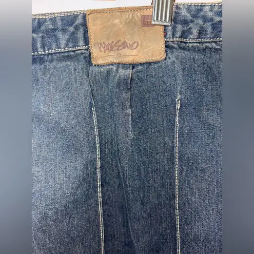 NWOT Mossimo Straight Dark Denim Zipup Blue Skirt W/Small Snag Size 15