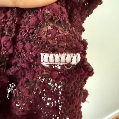 Aeropostale  Women M Burgundy Textured Knit Long Sleeve Sweater Top