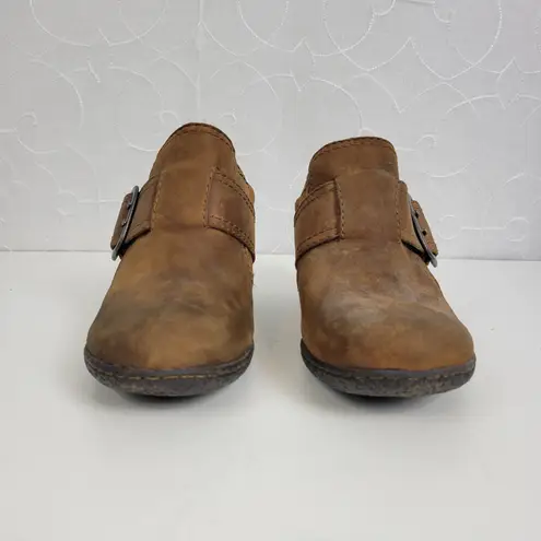BOC Womens Shoes Size 8/39 Brown Leather Chunky Heels Slip