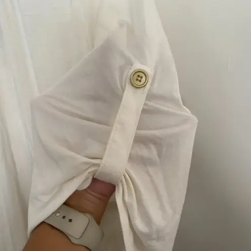 Saint Tropez West Ivory Grommet Neckline Swim Cover Up Tunic Top Size M