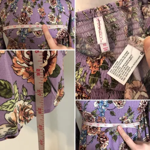 Xhilaration NWOT XS  Lilac Purple Floral Smocked Dress