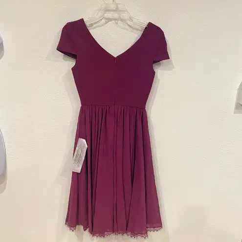 Dress the Population NWT Corey Chiffon Fit & Flare Cocktail Dress Size XXS