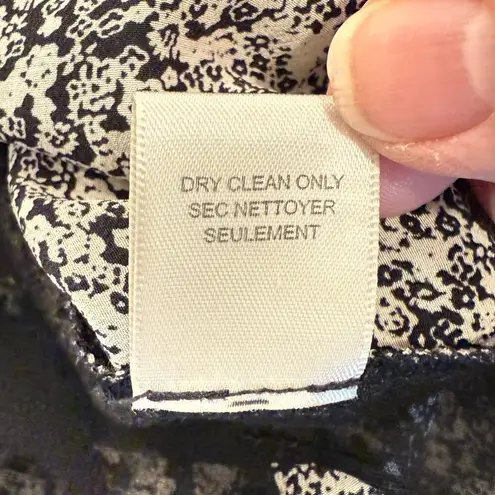 Rebecca Taylor Short Sleeve Ombre Floral Print 100% Silk Top Black Women Size 4