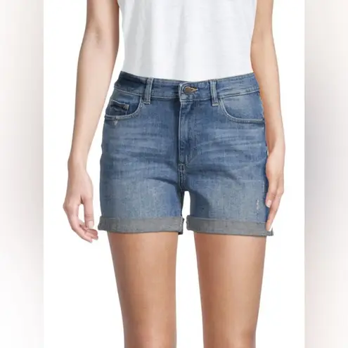 DL1961 Cecilia classic mid rise distressed denim jean shorts