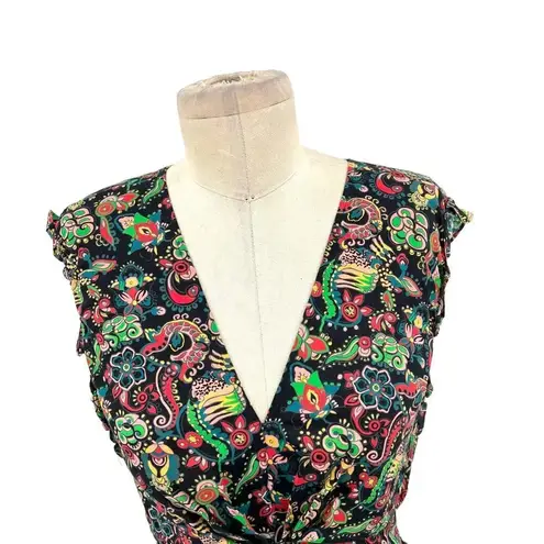 Derek Lam 10 Crosby Kris Paisley Floral Print Tunic Top Size 0