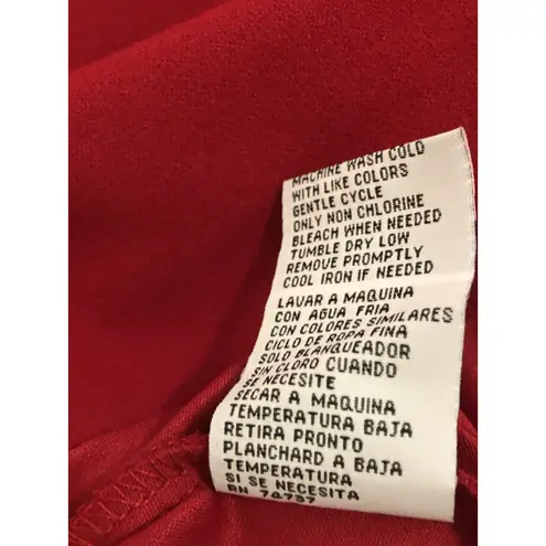 Shelby & Palmer Shelby Palmer Women Wrap Dress Red Long Sleeve Suplice Shawl Collared Sz 6 Boho