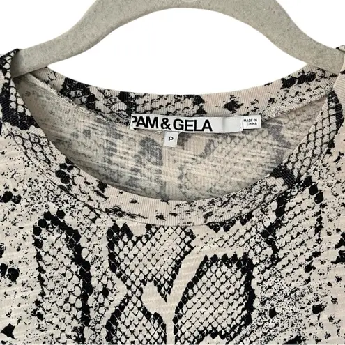 Pam & Gela Snake Print Mini Shirt Dress 0/XS Casual Boho