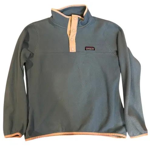 Patagonia  Mako Blue Lightweight Micro D Snap-T Fleece Pullover Jacket Medium