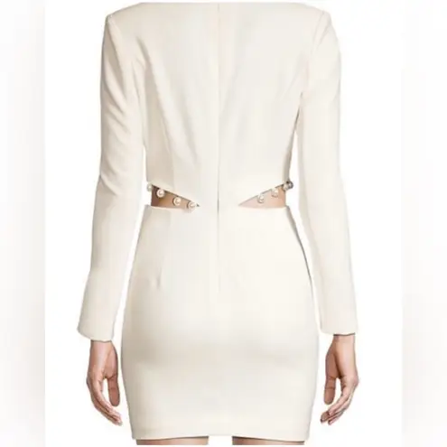 Lavish Lice Lavish Alice White Pearl Cut-Out Blazer Dress Size 10 Bridal Bachelorette NWT
