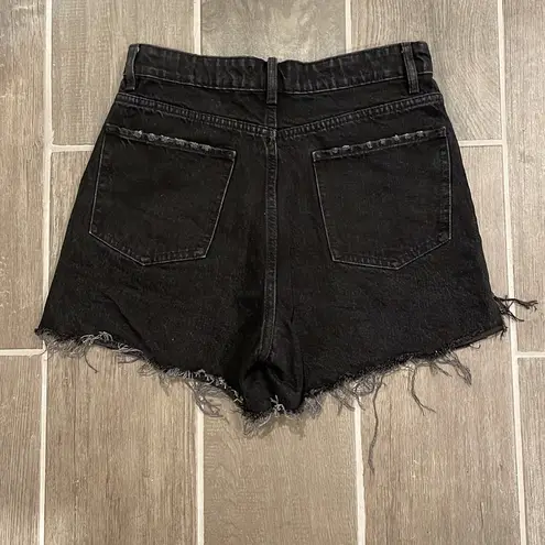 ZARA Black High Waisted Jean Shorts Size 8