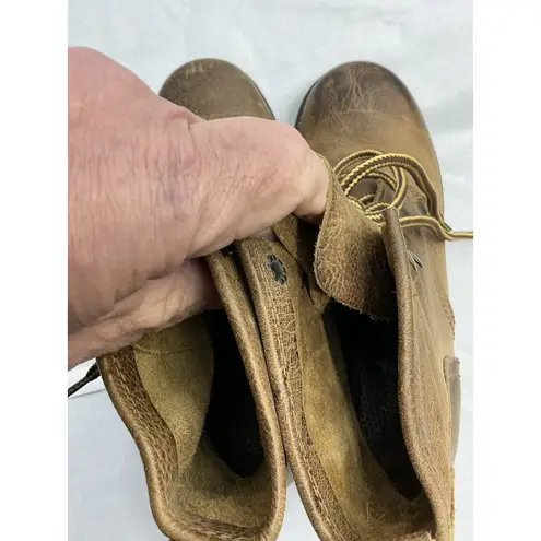 Baretraps Womans Bare Traps Combat Boots 8.5 M Brown Lace Up Chunky Lug Heel