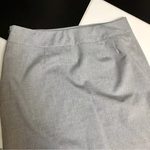 Pendleton Fitted Pencil Skirt Savvy Stretch Pleated Hem Minimal Clean Lt Grey 12