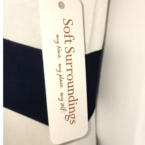 Soft Surroundings Vela Infinity Striped Maxi Dress Navy/White NWT Petite S