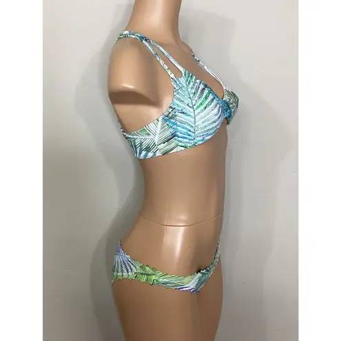 PilyQ New. palm print bikini set. L-top/S-bottom