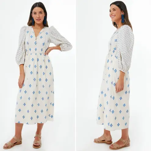 Hunter Bell “Clementine” Blue Medallion Midi Dress Size Medium