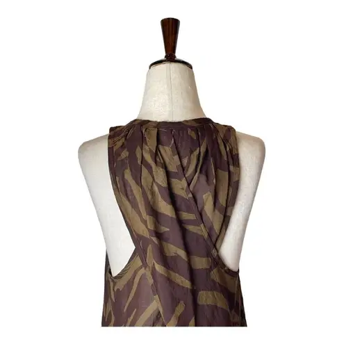 Marc by Marc Jacobs Brown Wool Blend Animal Print Criss Cross Back Top XS
