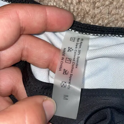 Black Bikini with Gold Chain Accents bling gem pieces size medium scrunch butt