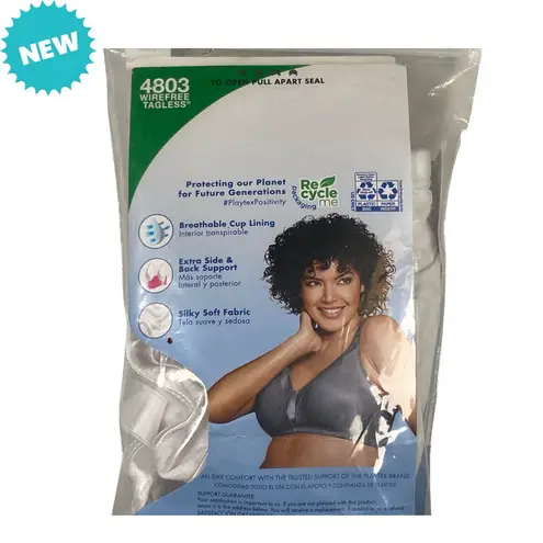 Playtex Bra Womens 40DD White Wireless Back Closure Smoothing 18 Hour 4803 NEW Size undefined