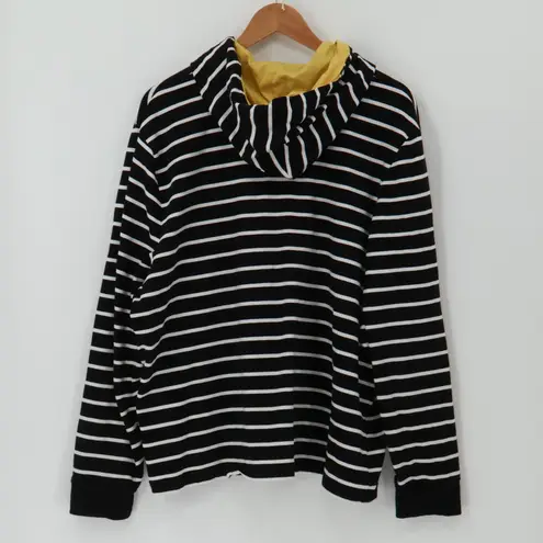Charter Club Black White Stripe Hooded Toggle Jacket Womens Nautical Fisherman Plus Size 3X