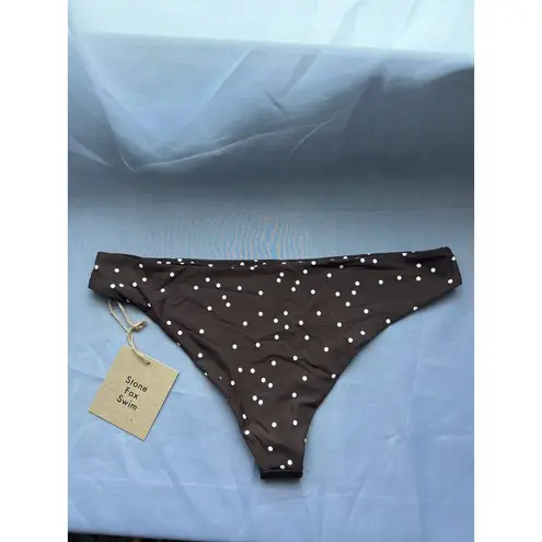 Free People NWT Stone Fox Swim x  Roca Bottom Terra Dot Brown Polka Dot Low RISE