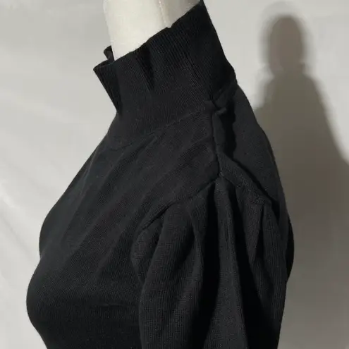 Area Stars New Puff Sleeve Mock Neck Mini Sweater Dress Black Size XS