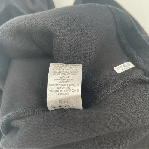 Pam & Gela Shirred Mini Dress Black Terry Velour Adjustable Ruching Size Large