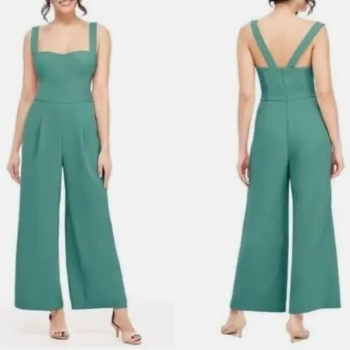 Gal Meets Glam Square Neck Jumpsuit in Teal Size 00