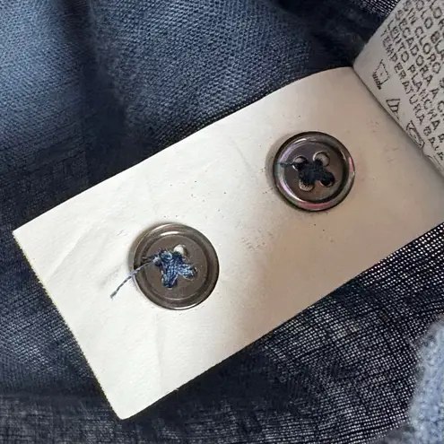 James Perse Standard Womens Linen Dress Sleeveless Button Front Blue Size Small