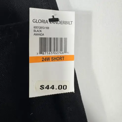 Gloria Vanderbilt Amanda Black Slimming Stretch Heritage Fit Capris 24W Short