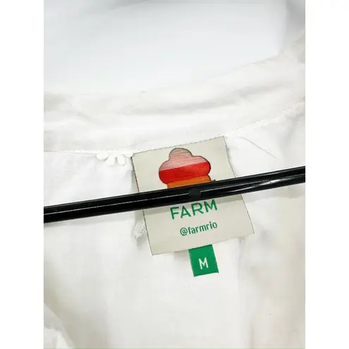 Farm Rio White 3D Flower Flutter Sleeve A-Line Resort Mini Dress Size Medium