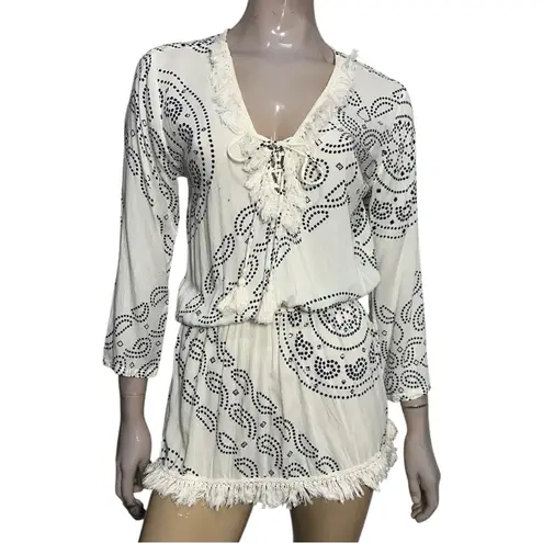 CoolChange Women’s Size S White Navy Blue Raj Chloe Mini Dress Cover Up